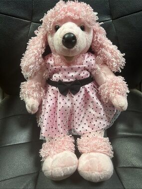 Build-a-Bear Pink Plush Poodle in Polka Dot Dress